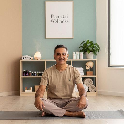 Un instructor mostrando cómo realizar una postura de yoga segura para embarazadas.